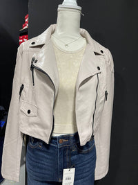 Coalition LA Women's Leather Jacket in baby pink - women's jacket - alternate view