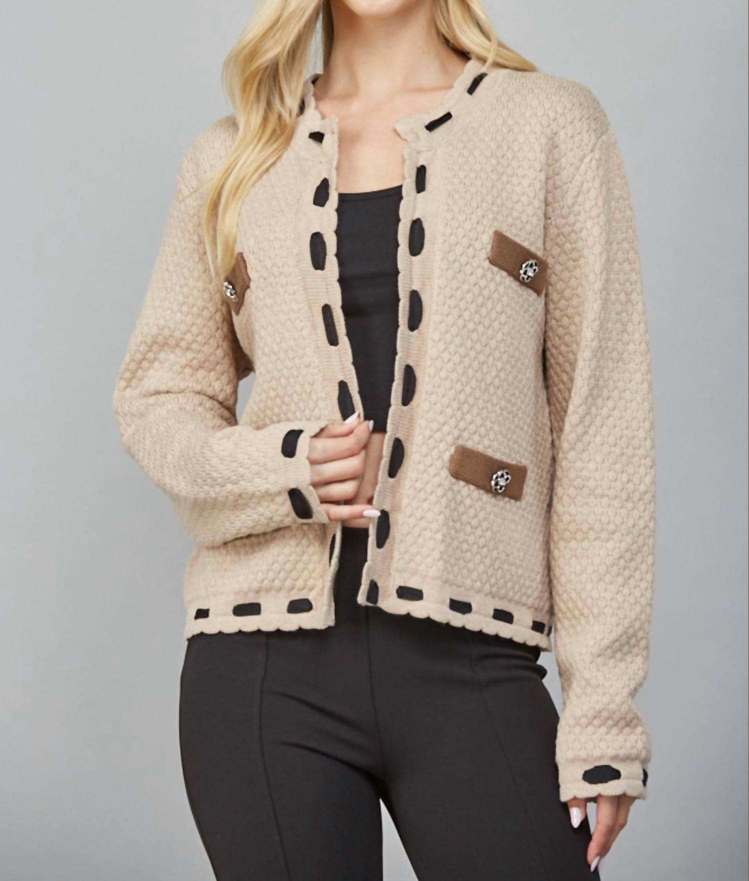 L'Agence - Luxe Trimmed Cardigan