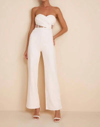 Lulus Surely Stunning Strapless Bustier Jumpsuit in ivory - women's pants