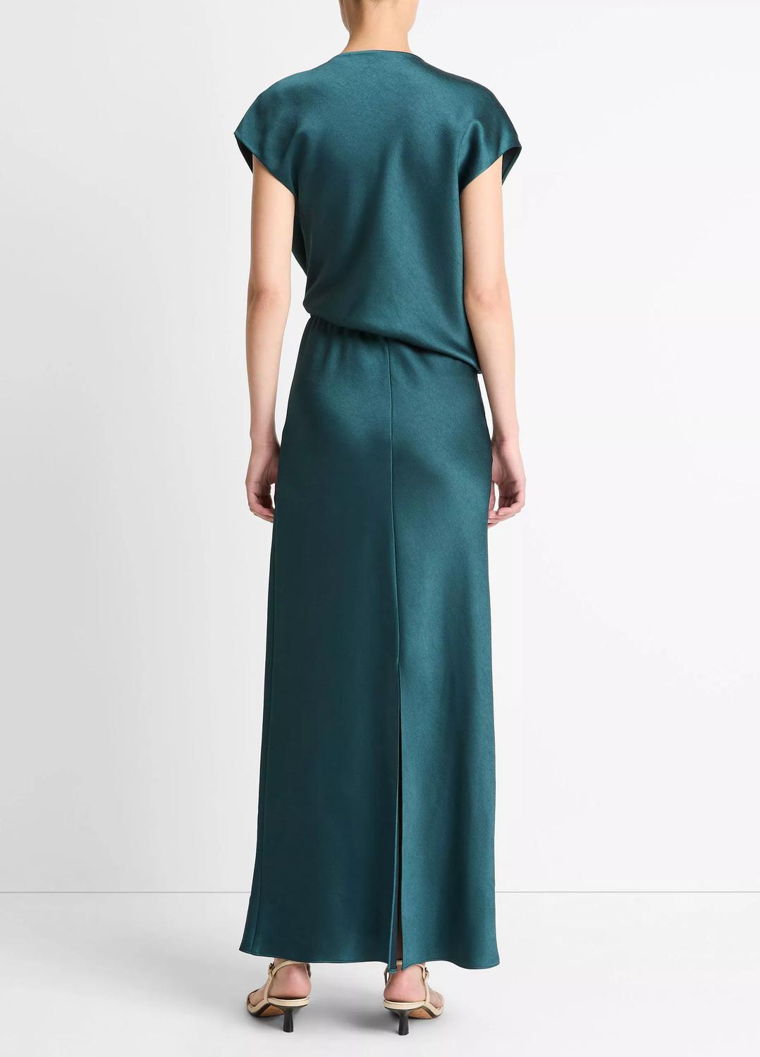 Vince - Draped Satin Cowl-neck Maxi Dress