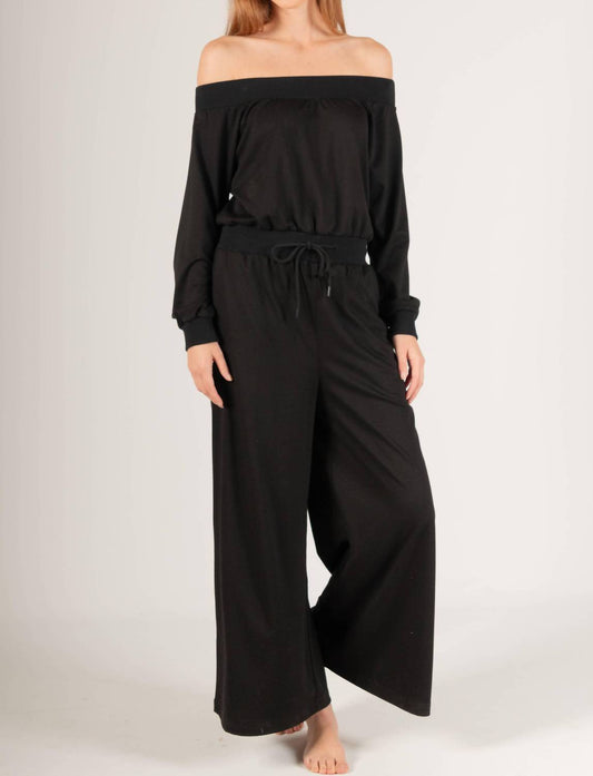 Before You - French Terry Off Shoulder Jumpsuit