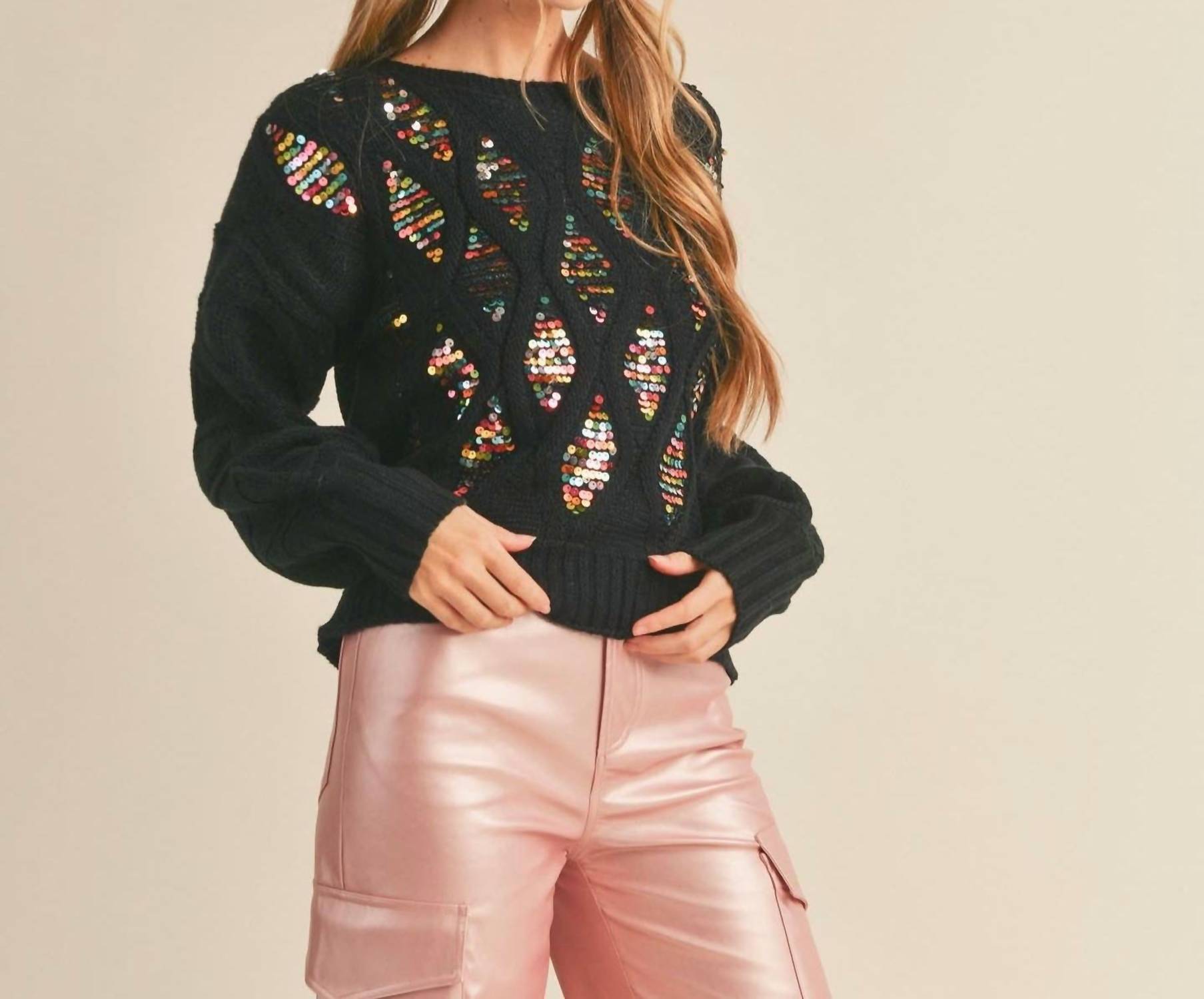 Bibi - Sequin Embellished Sweater