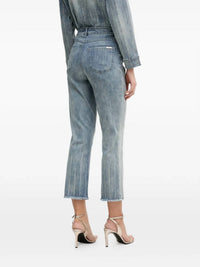 Joseph Ribkoff - Rhinestone-detail Frayed Jeans