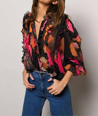 Hutch - Bianca Ruffle Button Front Top