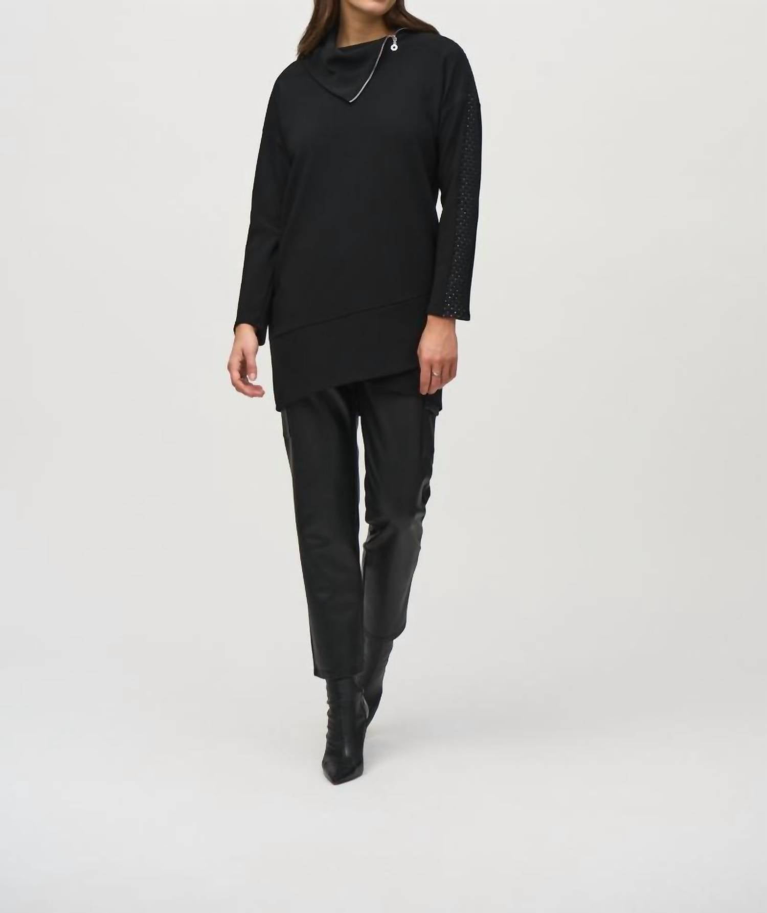 Joseph Ribkoff - Hi-low Mock Neck Long Sleeve Top
