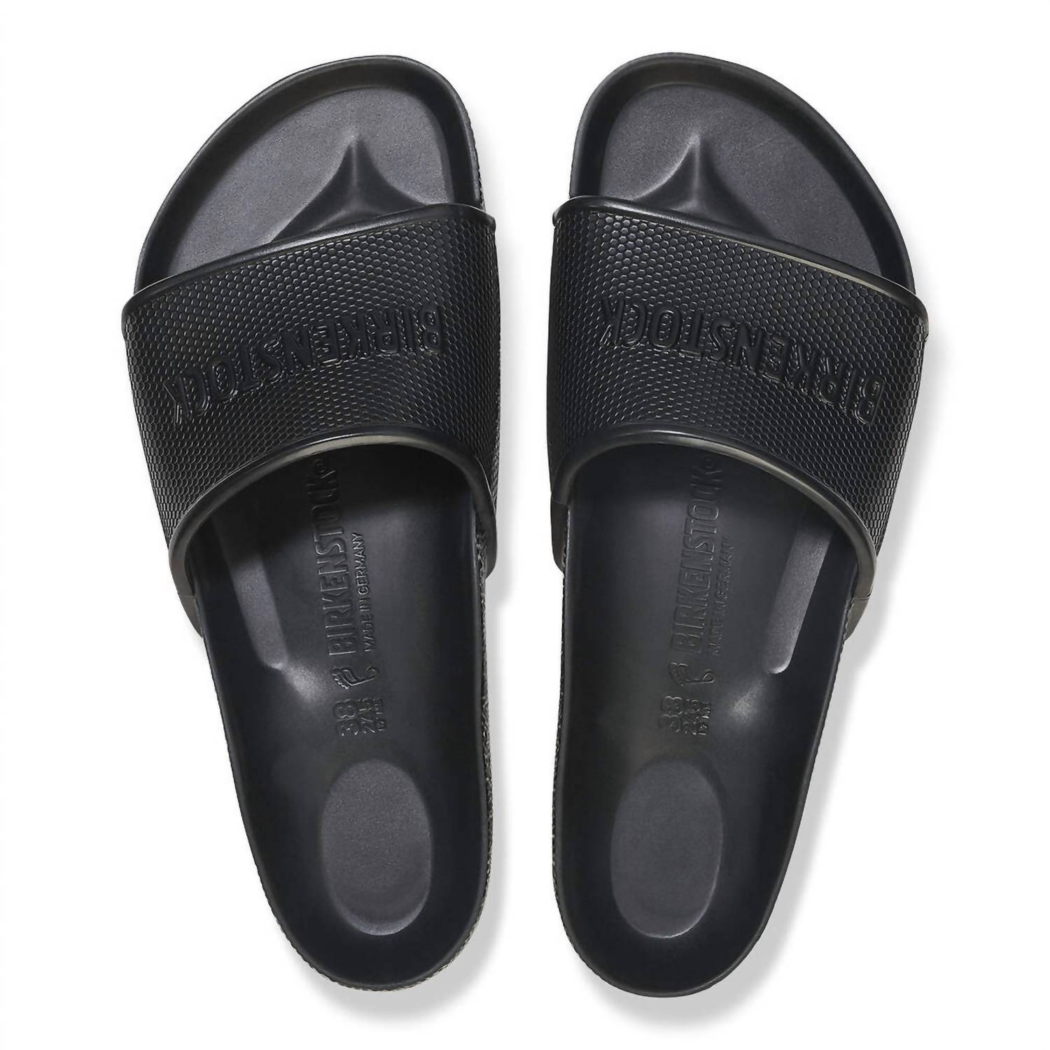BIRKENSTOCK Unisex Barbados Eva Slide Sandals in black - men's sandal - detail view