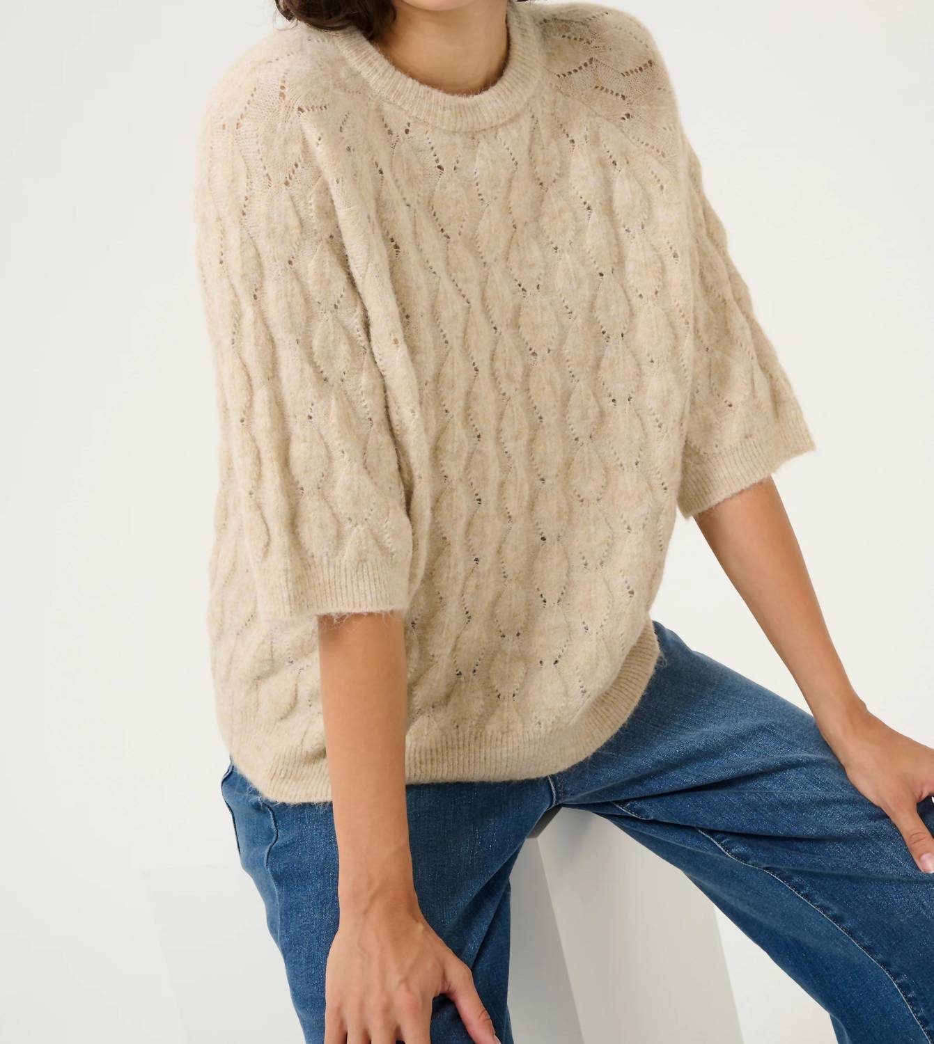 Kaffe - Malene Half Sleeve Round Neck Pullover Sweater