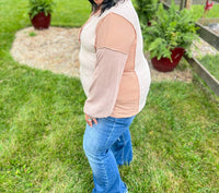 Lovely Melody - Erin Color Block Long Sleeve Top