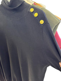 SKIES ARE BLUE Women's Turtleneck Sweater in black - women's sweater - detail view