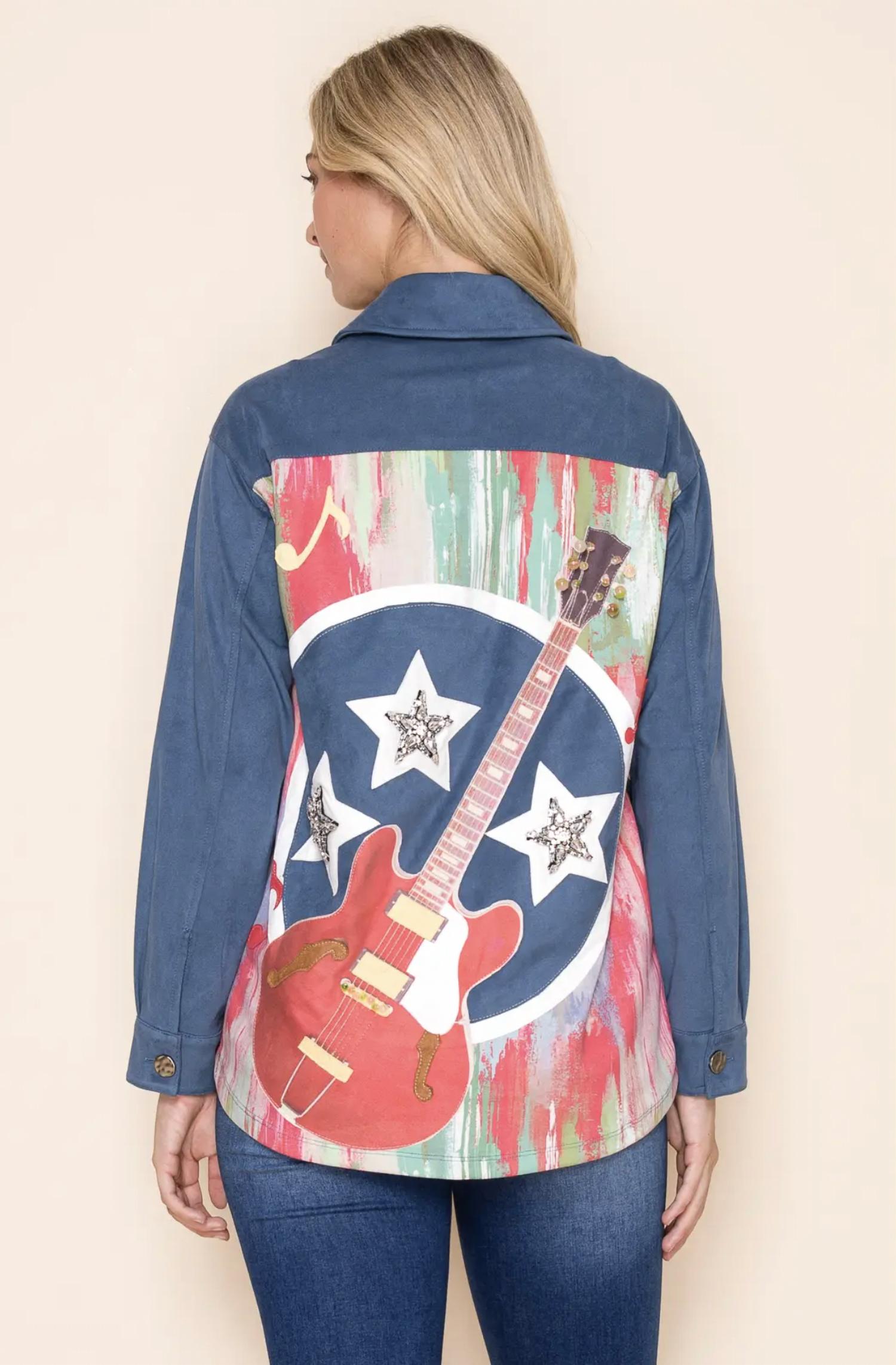 Wonderful & Young - Guitar & Star Suede Jacket
