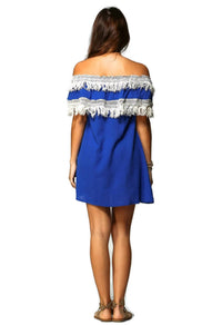 Velzera - Off The Shoulder Fringe Mini Dress