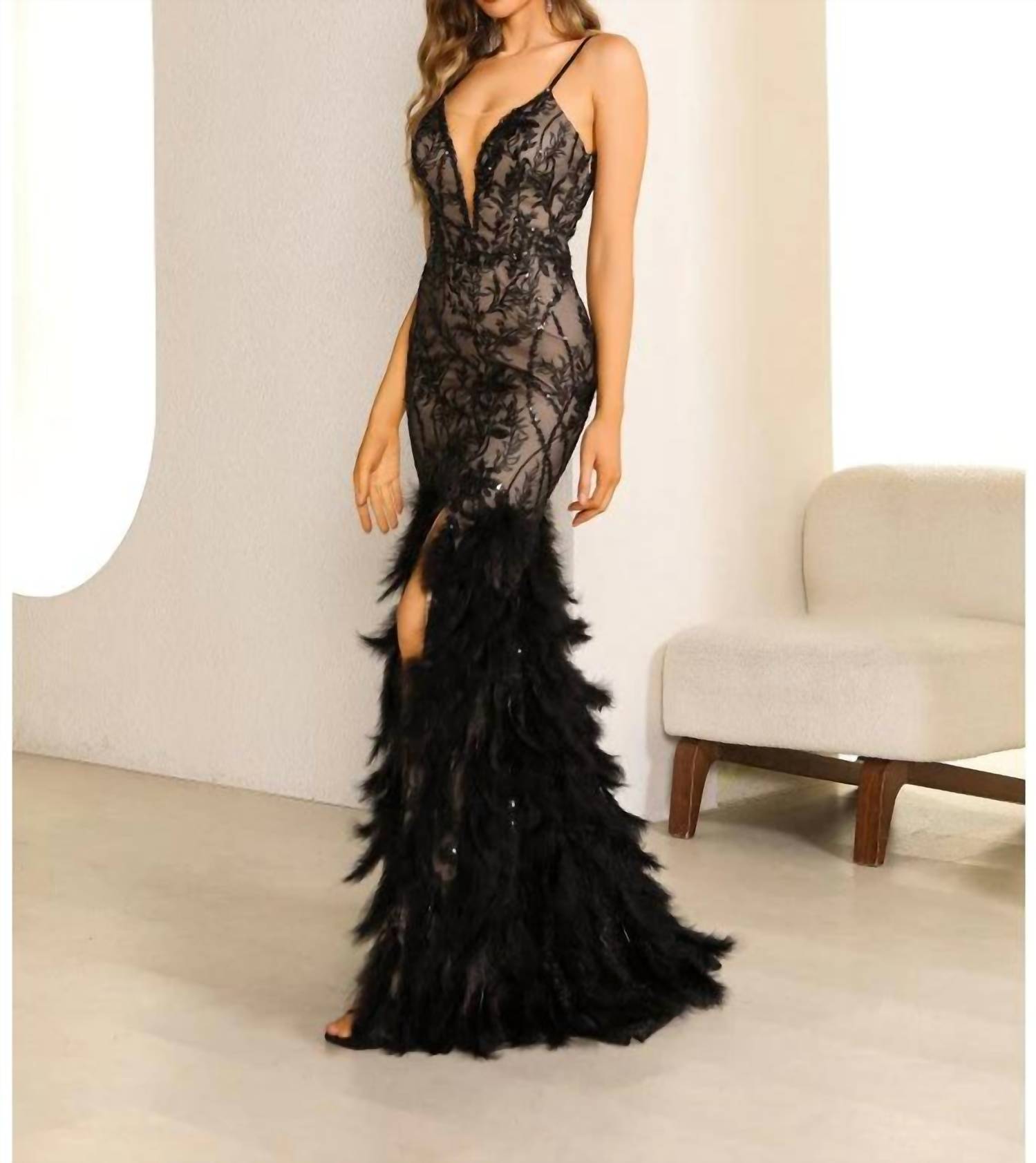 Terani Couture - Sophisticated Prom Homecoming Long Formal Beaded Tulle Dress