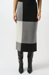 Joseph Ribkoff - Jacquard Sweater Colour Block Skirt