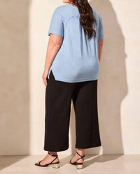 Tribal - Short-sleeve Crewneck Top - Plus