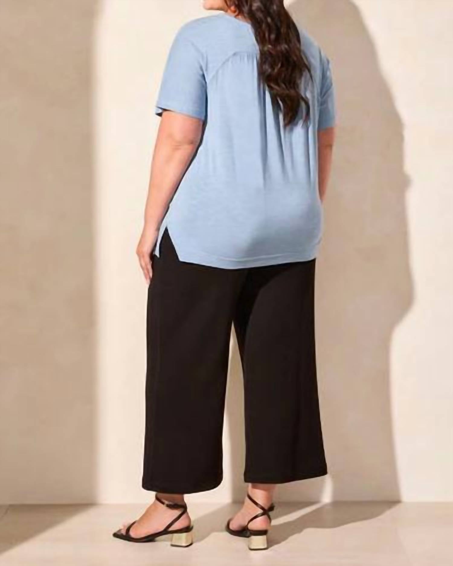 Tribal - Short-sleeve Crewneck Top - Plus