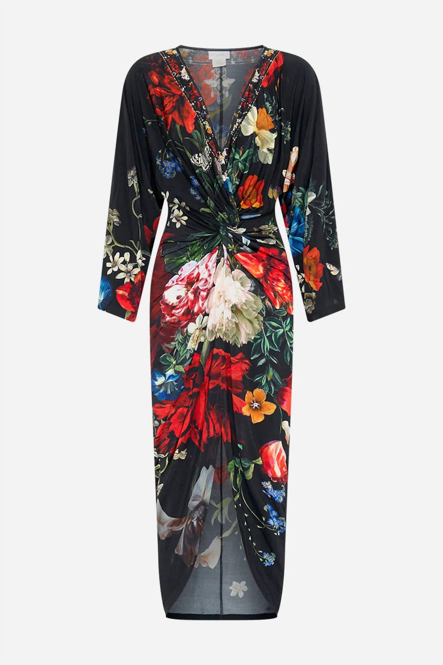 Camilla - Long Split Front Twist Dress