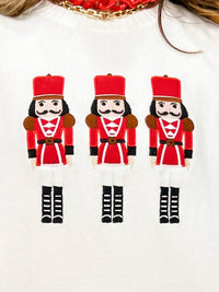 Mainstrip - Noelia Embroidered Patchwork Nutcracker Sweater