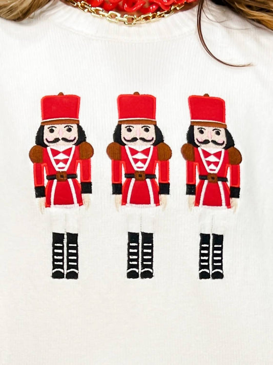 Mainstrip - Noelia Embroidered Patchwork Nutcracker Sweater