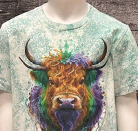 Bratti Mati - Kids Highland Cow Bleached Tee