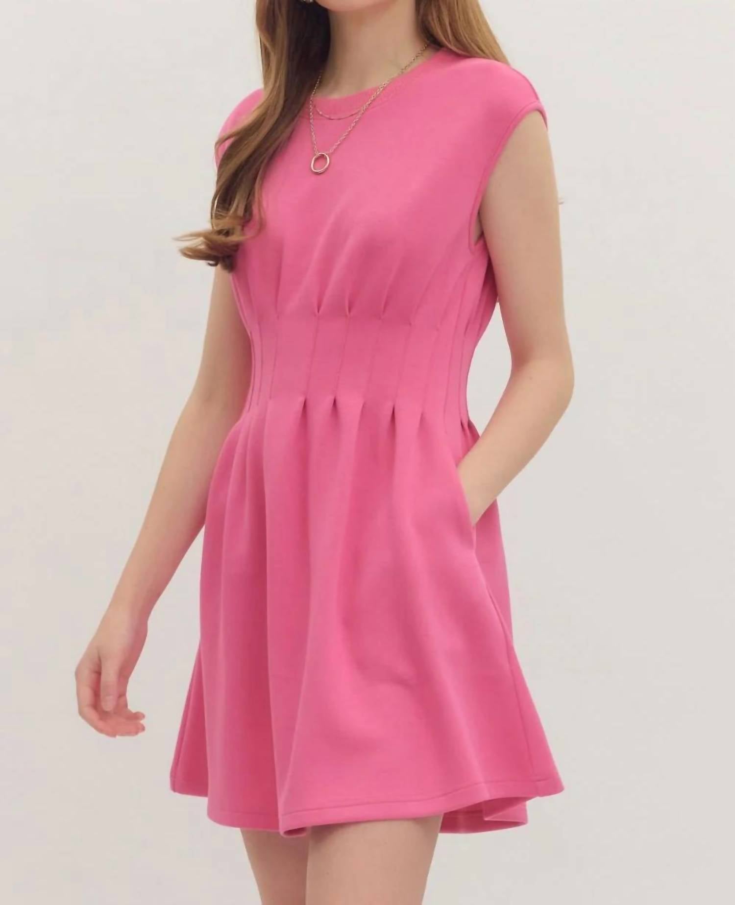 Entro - Chic Cinched Waist Mini Dress