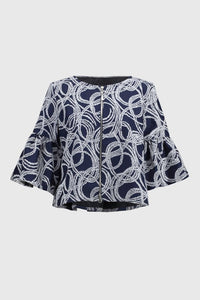 Joseph Ribkoff - Abstract Jacquard Trapeze Jacket