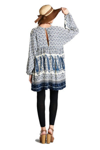 Velzera - Paisley V-Neck Mini Dress