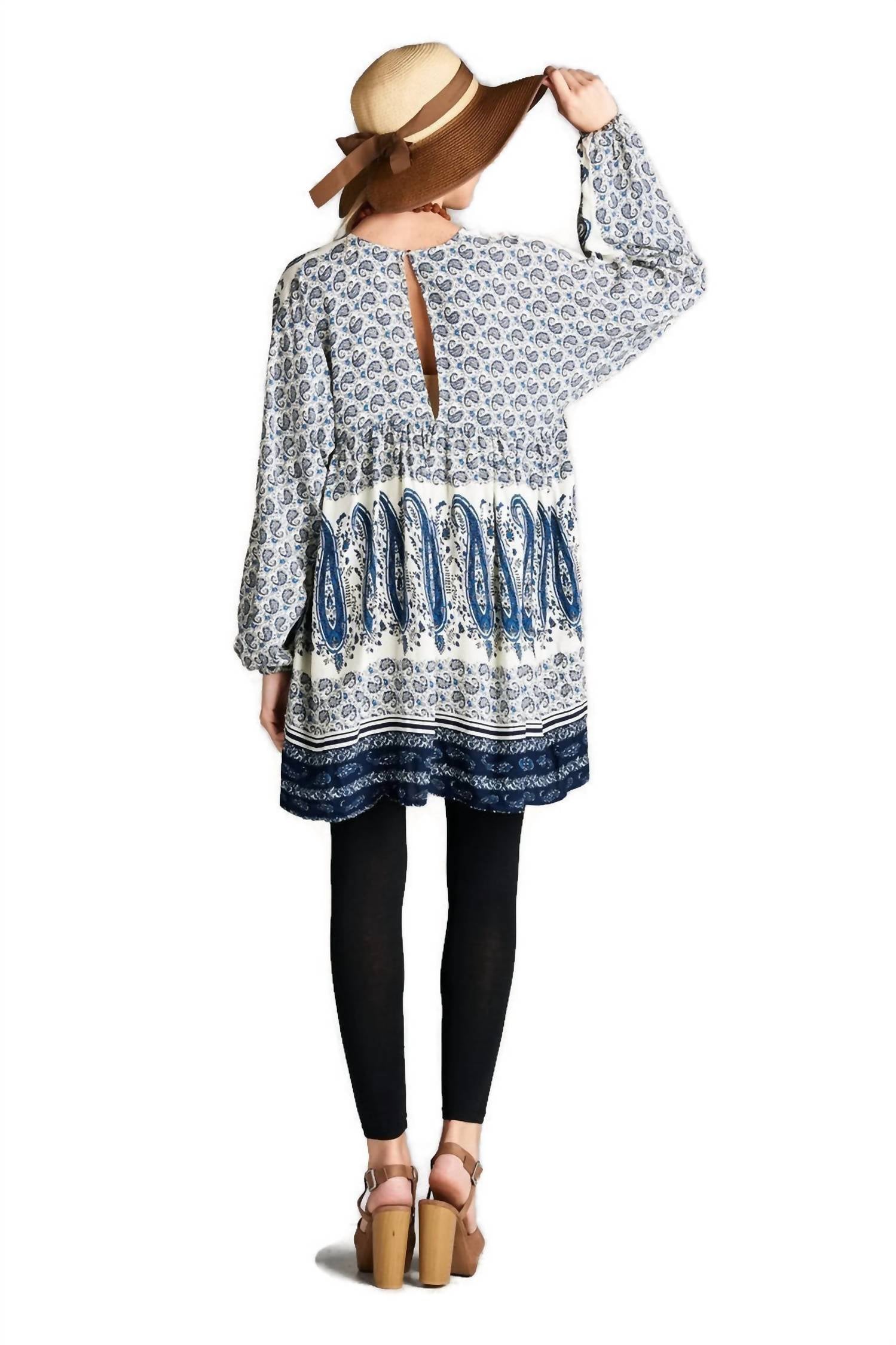 Velzera - Paisley V-Neck Mini Dress