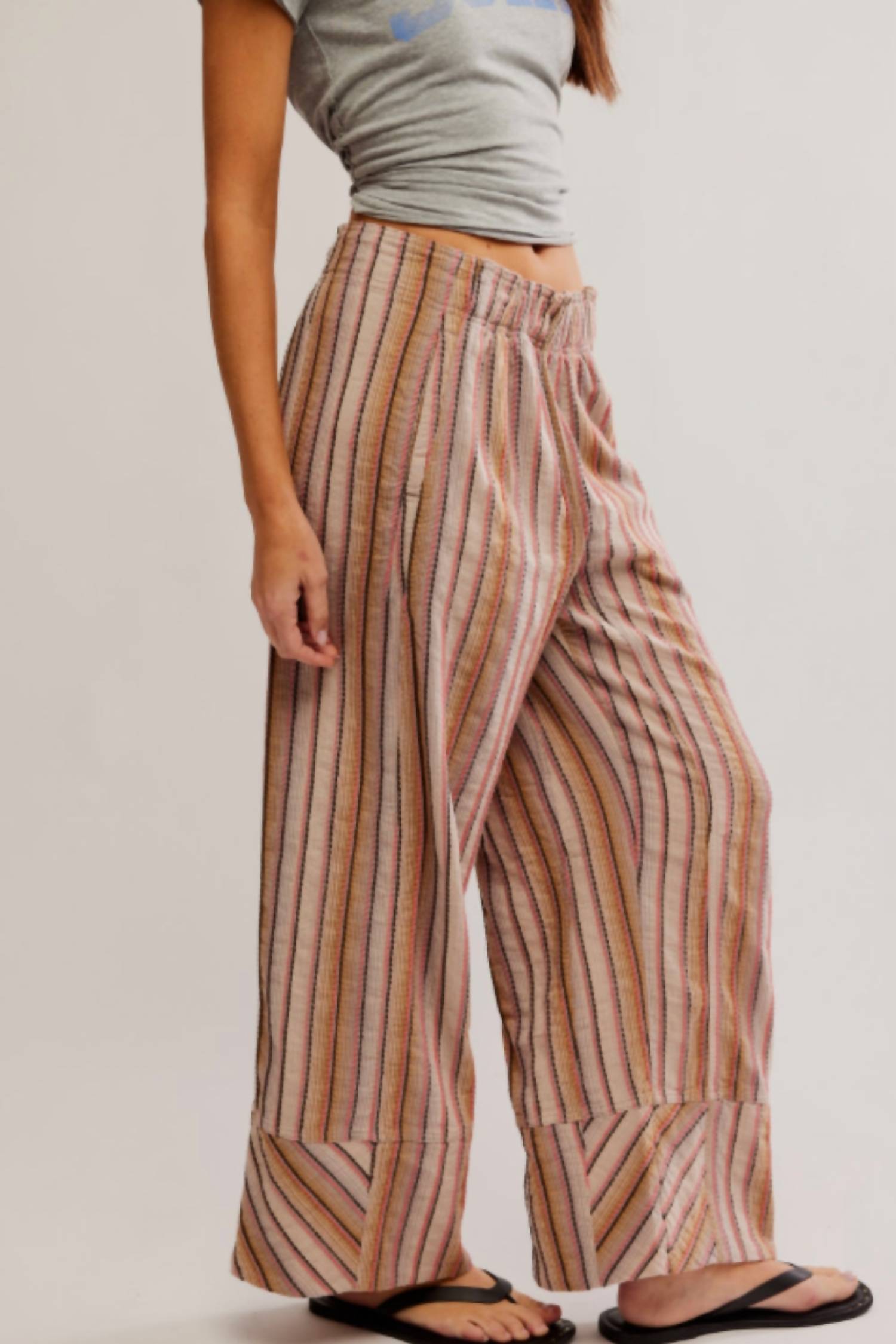 Free People - Days End Linen Stripe Pant