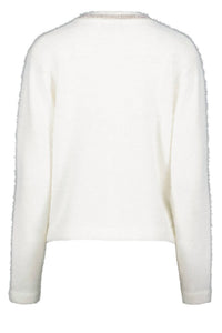 bishop + young Women's Sofia Cardigan in white 1 - women's cardigan - detail view