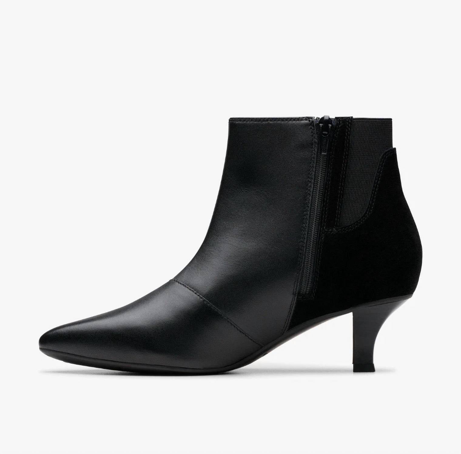 Clarks Women's Kepley Erin Ankle Boots in black leather - women's shoe - alternate view