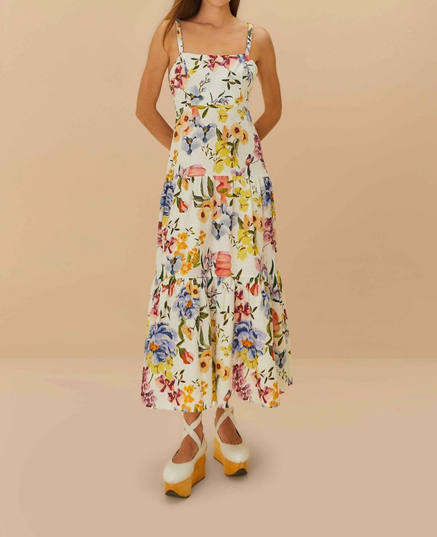 Farm Rio - Floral Sleeveless Maxi Dress