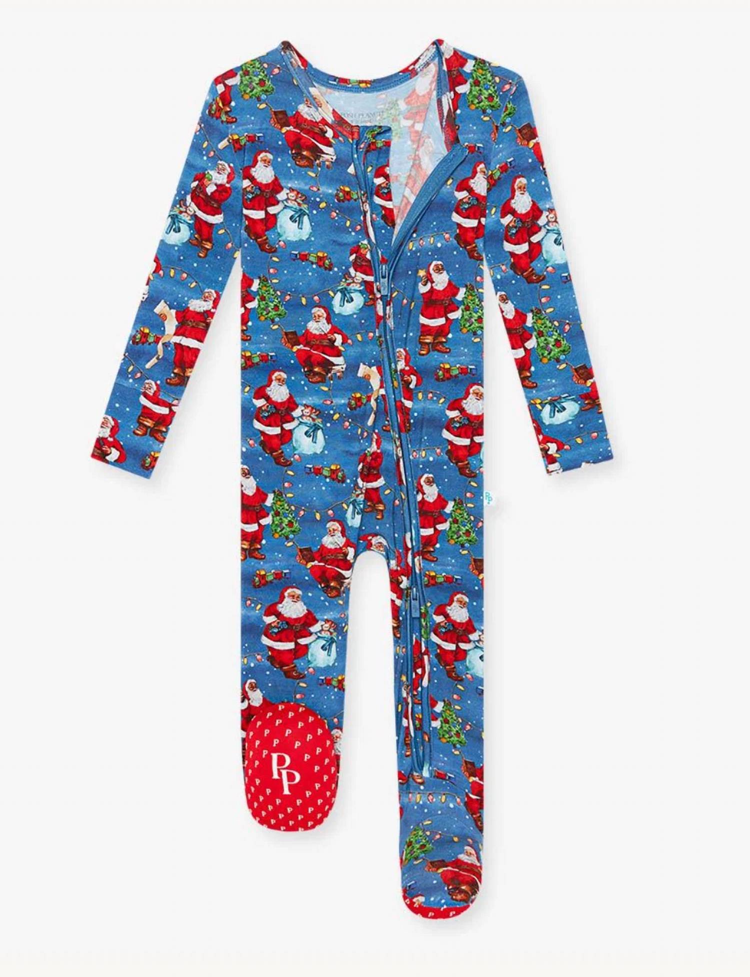 Posh Peanut - Kids' Santa Clause Footie Zippered One Piece