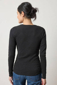 Lilla P - Rib Slub Long Sleeve Crewneck Top