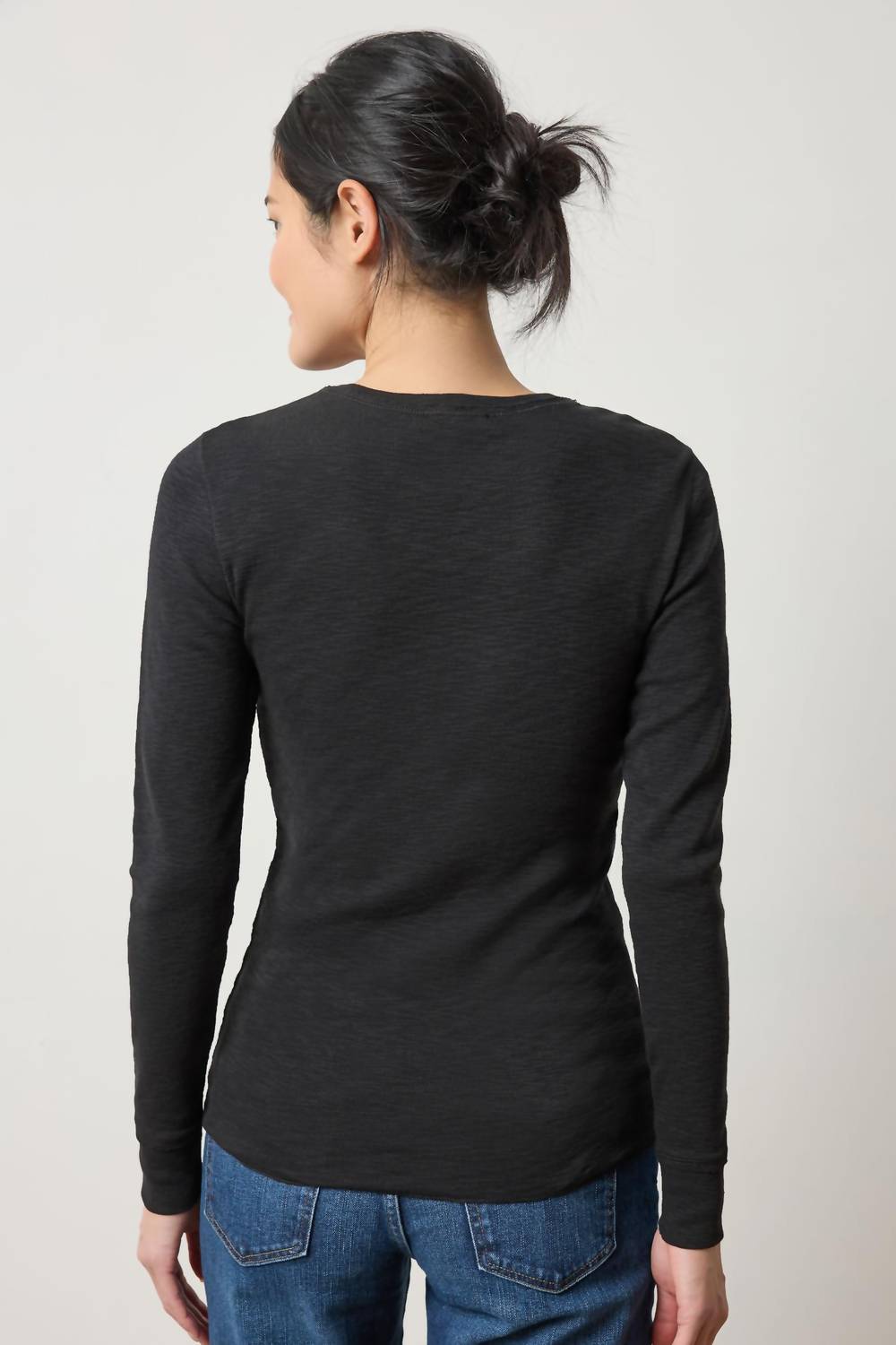 Lilla P - Rib Slub Long Sleeve Crewneck Top