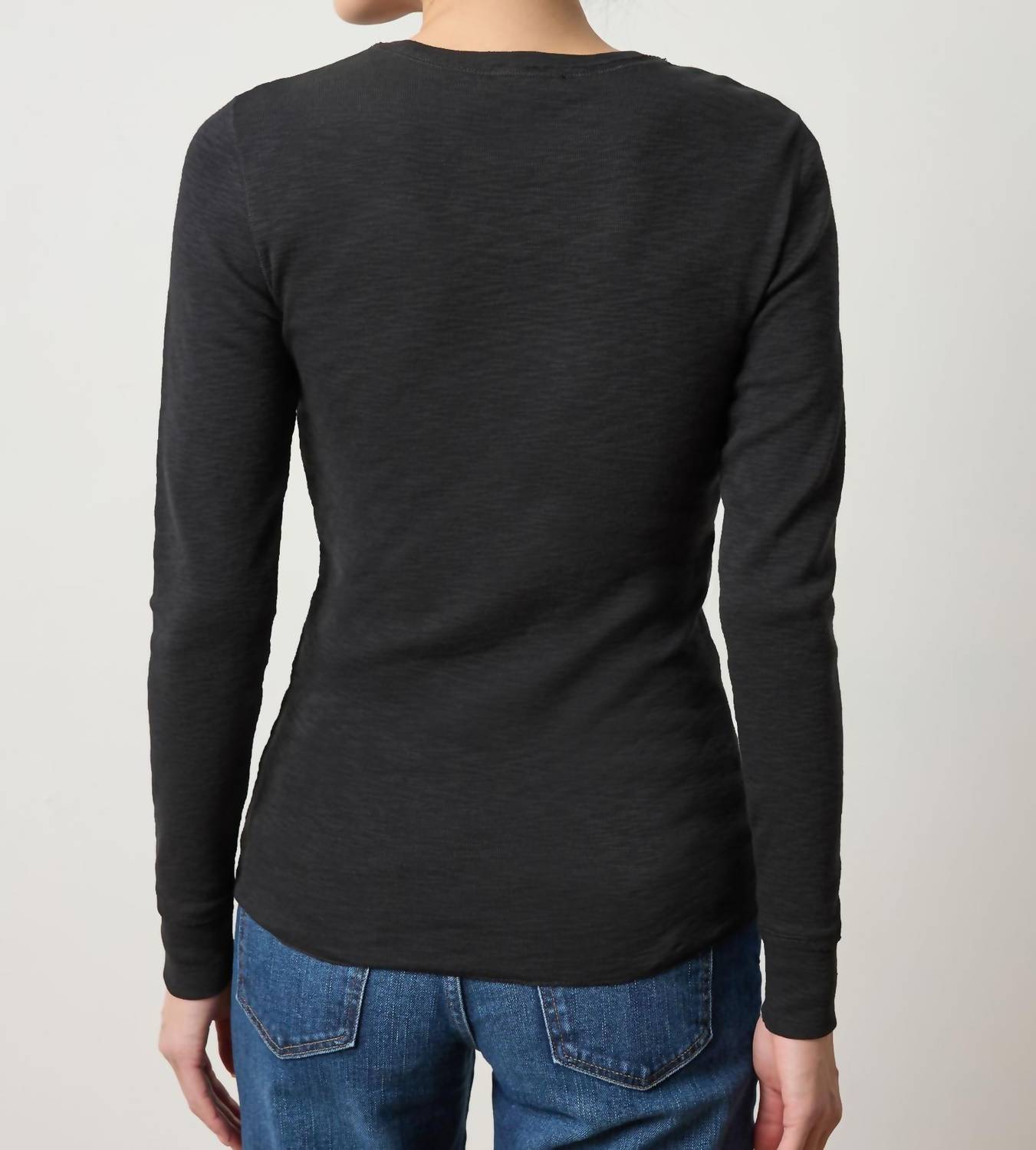 Lilla P - Rib Slub Long Sleeve Crewneck Top