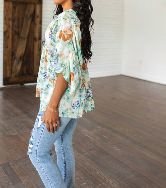 Jodifl - Fabled In Floral Draped Peplum Top