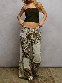 Pol - Patched Wide Leg Denim Pants
