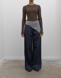 Papermoon - Wool Ribbed Long Sleeve Fitted Top