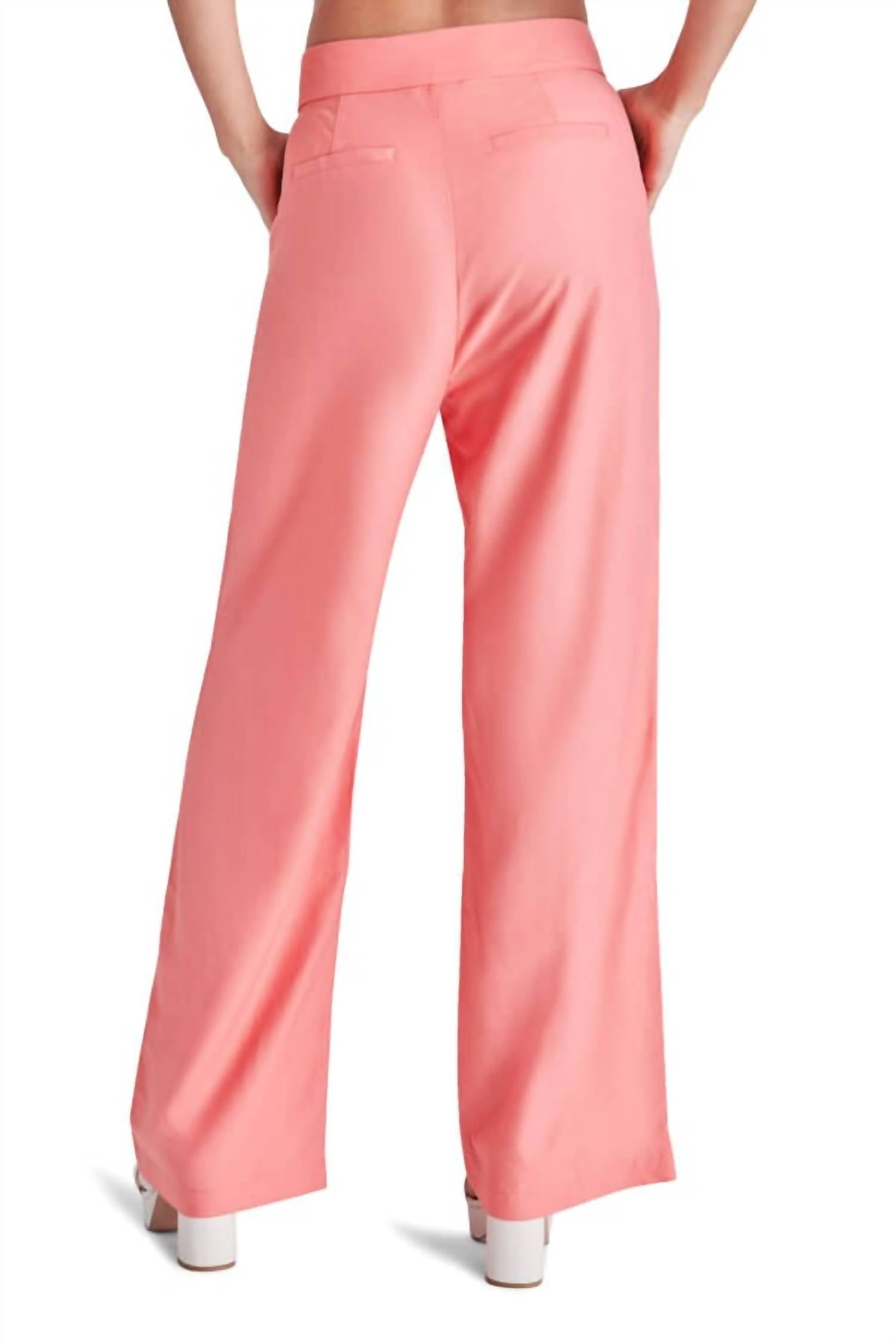 STEVE MADDEN Isabella Wide Leg Pant in coral pink - women's pants - detail view