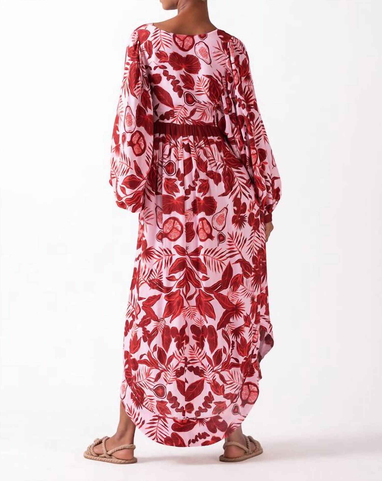Celina Moon Zineb Maxi Kaftan Dress in red rabella - women's dress - view 4