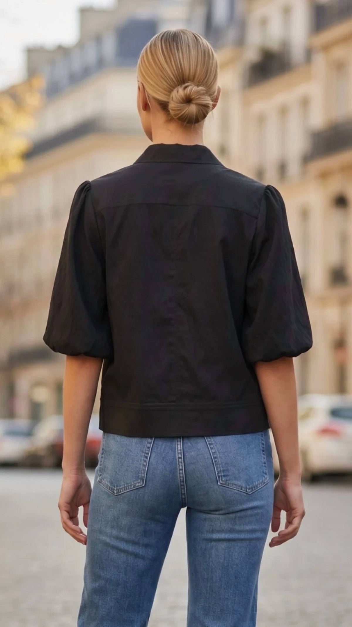 Vava - Bubble Sleeve Zip Jacket