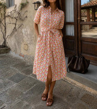 Meet Me In Santorini - Mythic Petals Shirt Dress