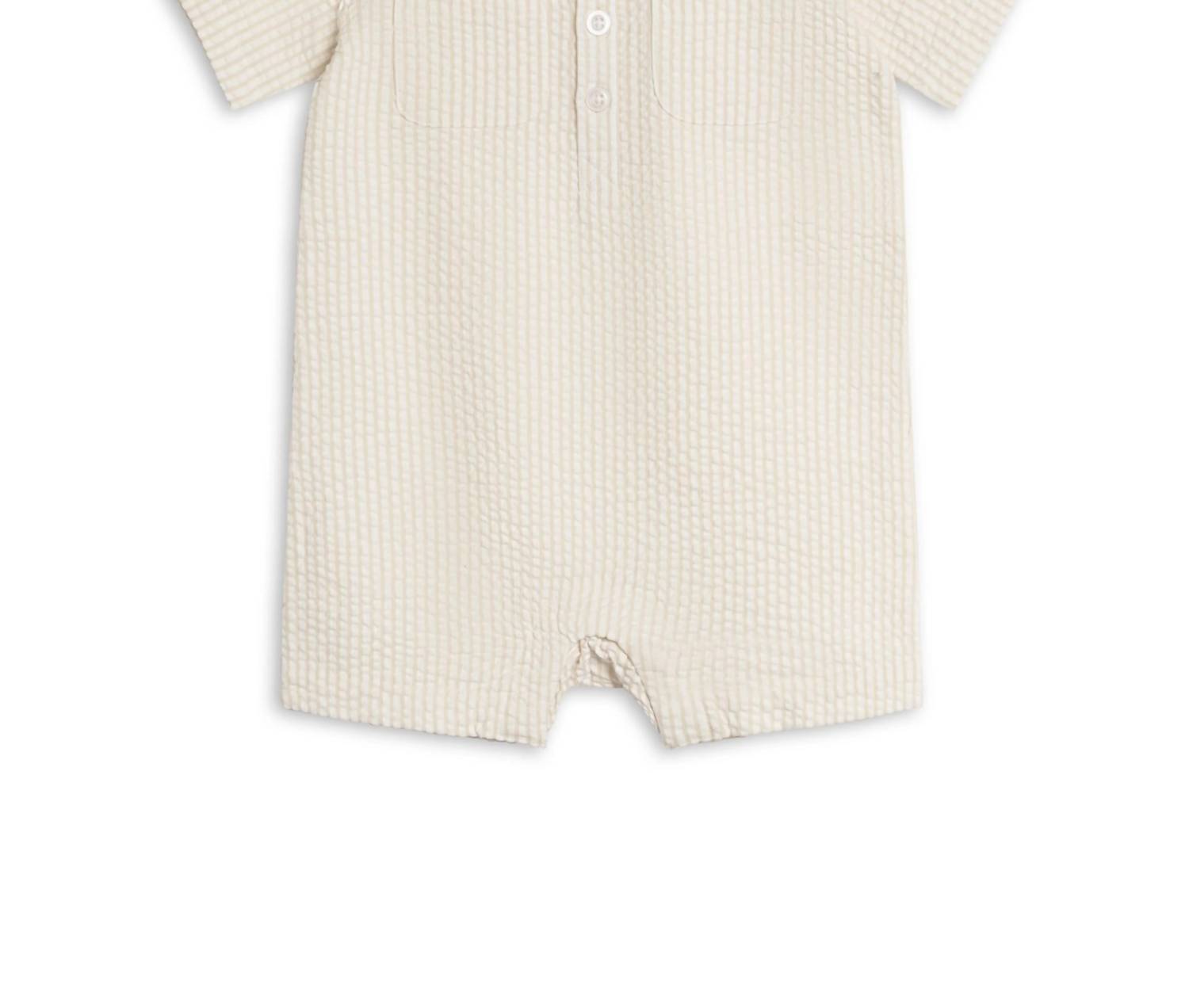Colored Organics - Kid's Mato Seersucker Collared Romper