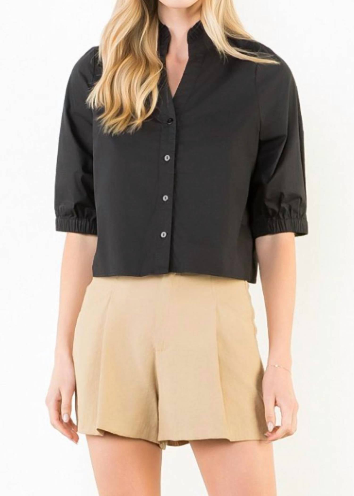 Thml - Women's Short Sleeve Poplin Top