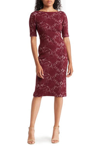 Maggy London - Jacquard Style Print Sheath Dress