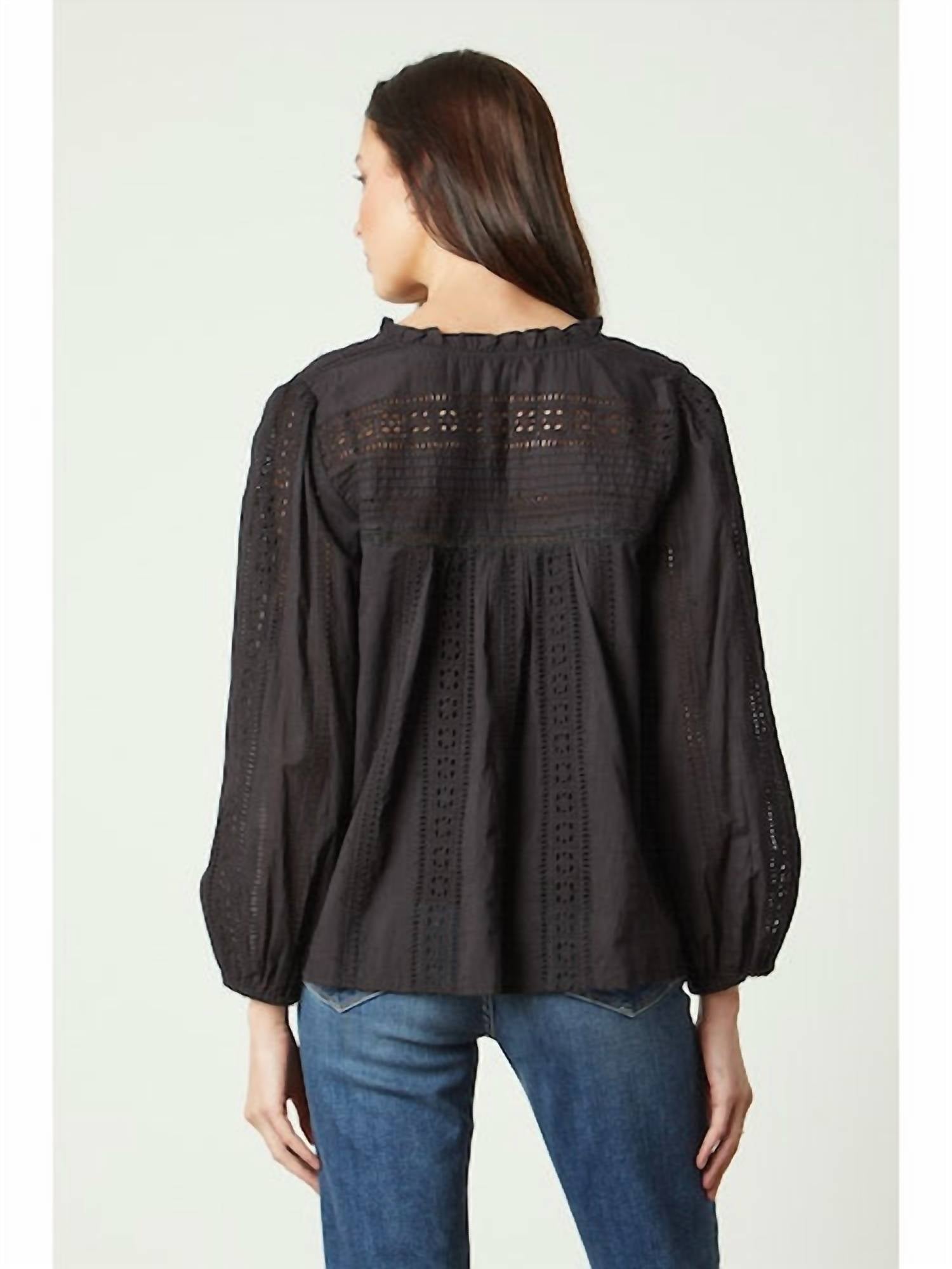 Velvet By Graham & Spencer - Embroidered Cotton Jordyn Blouse
