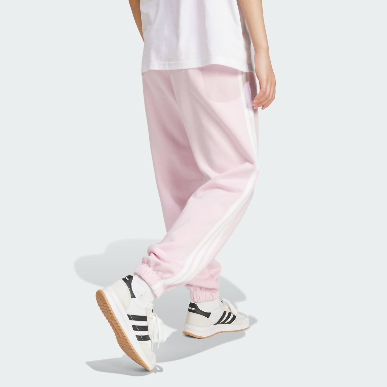 Adidas - Women Essentials 3-stripes Fleece Loose-fit Pants