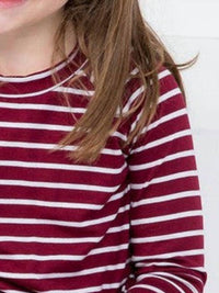 Perfect Peach - Girl's Long Sleeve Stripe Top