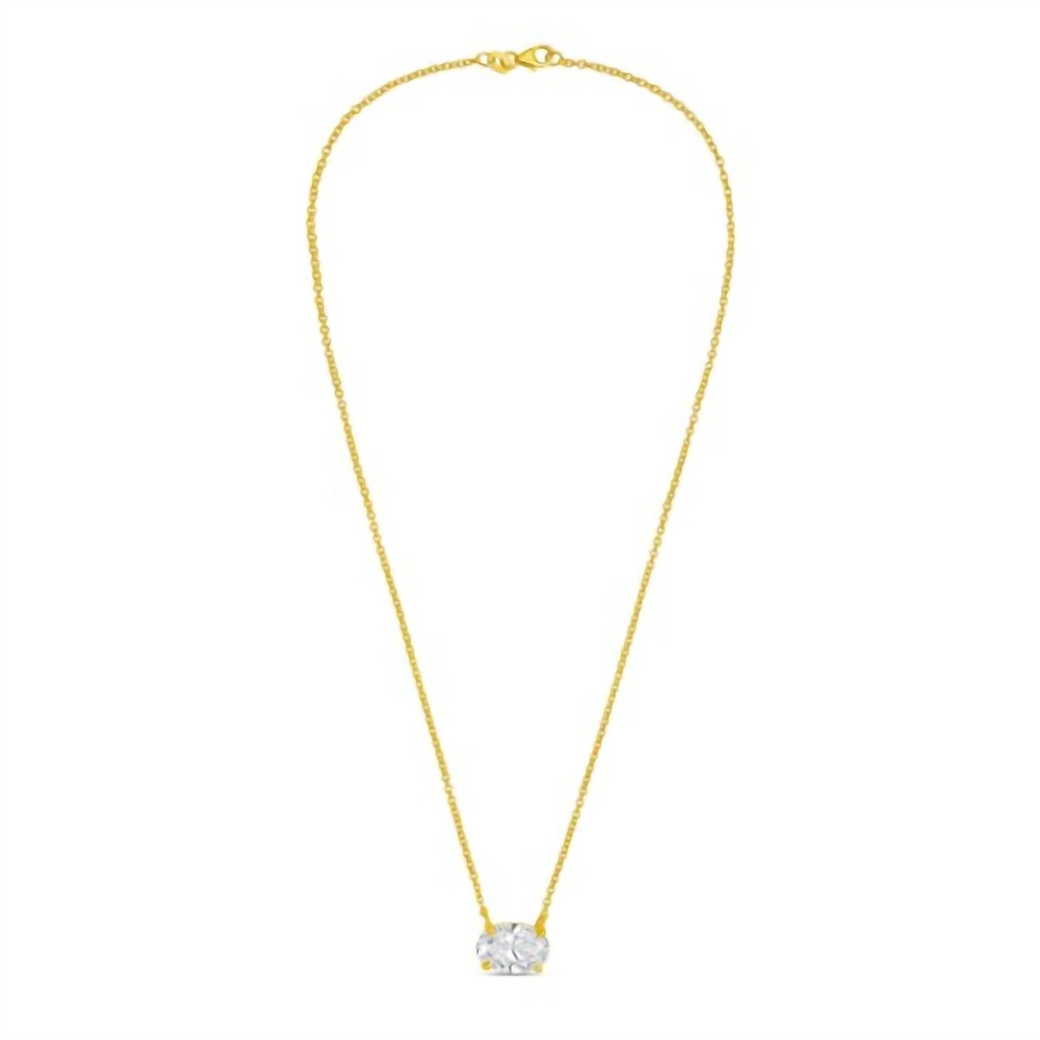 Diana M Jewels - Women's Oval Shape East West Diamond Pendant (15.00 Ct) - Grand