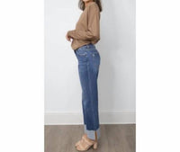 Southern Grace - Cuffed Straight Leg High Rise Jeans